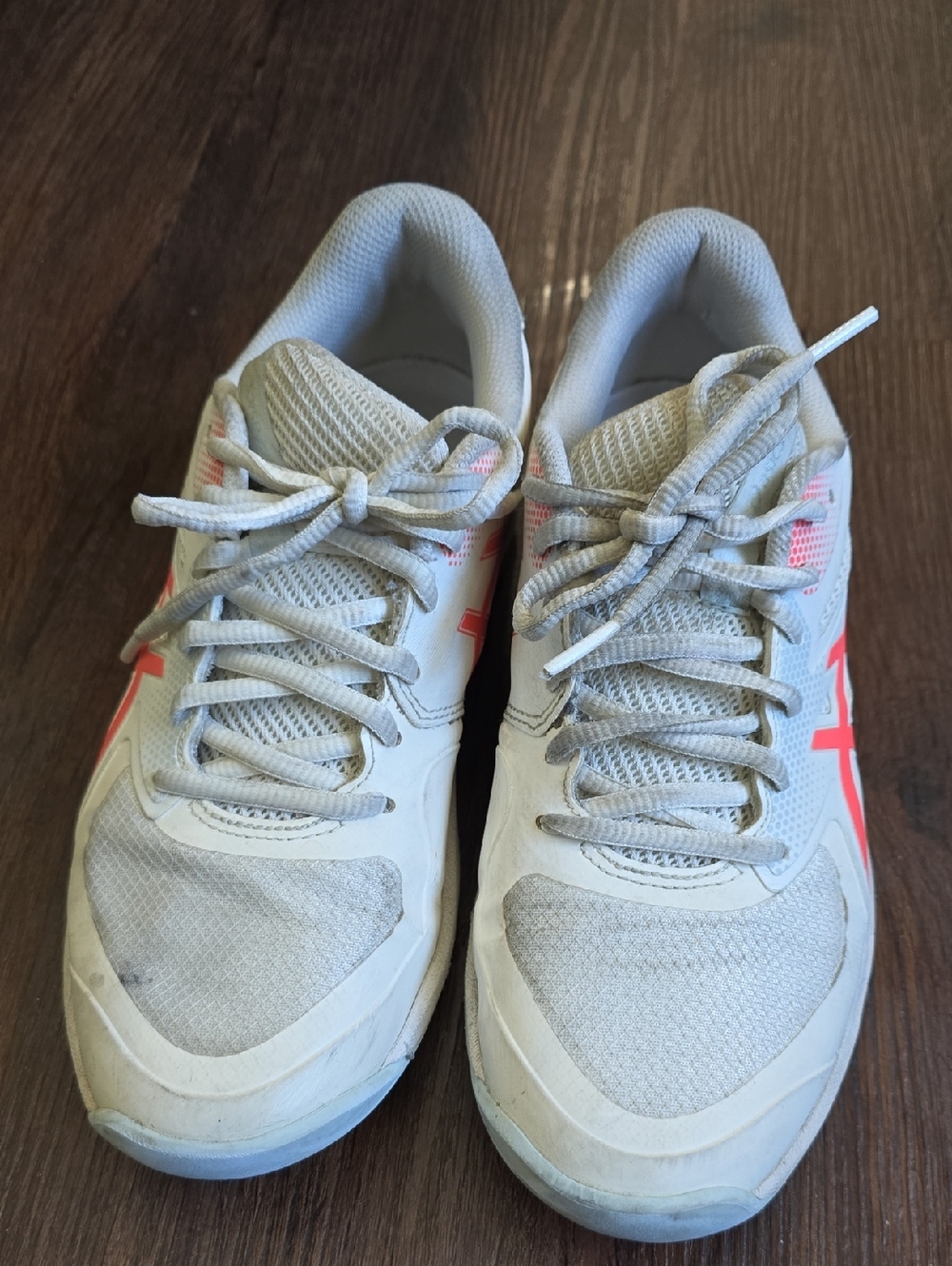 Asics White Athletic Sneakers with Pink Accent